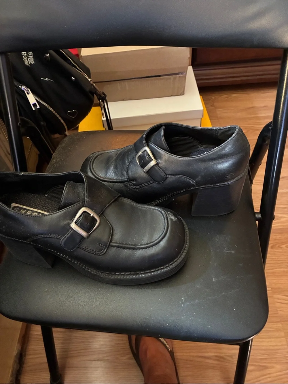 Sketcher y2k buckle loafers
